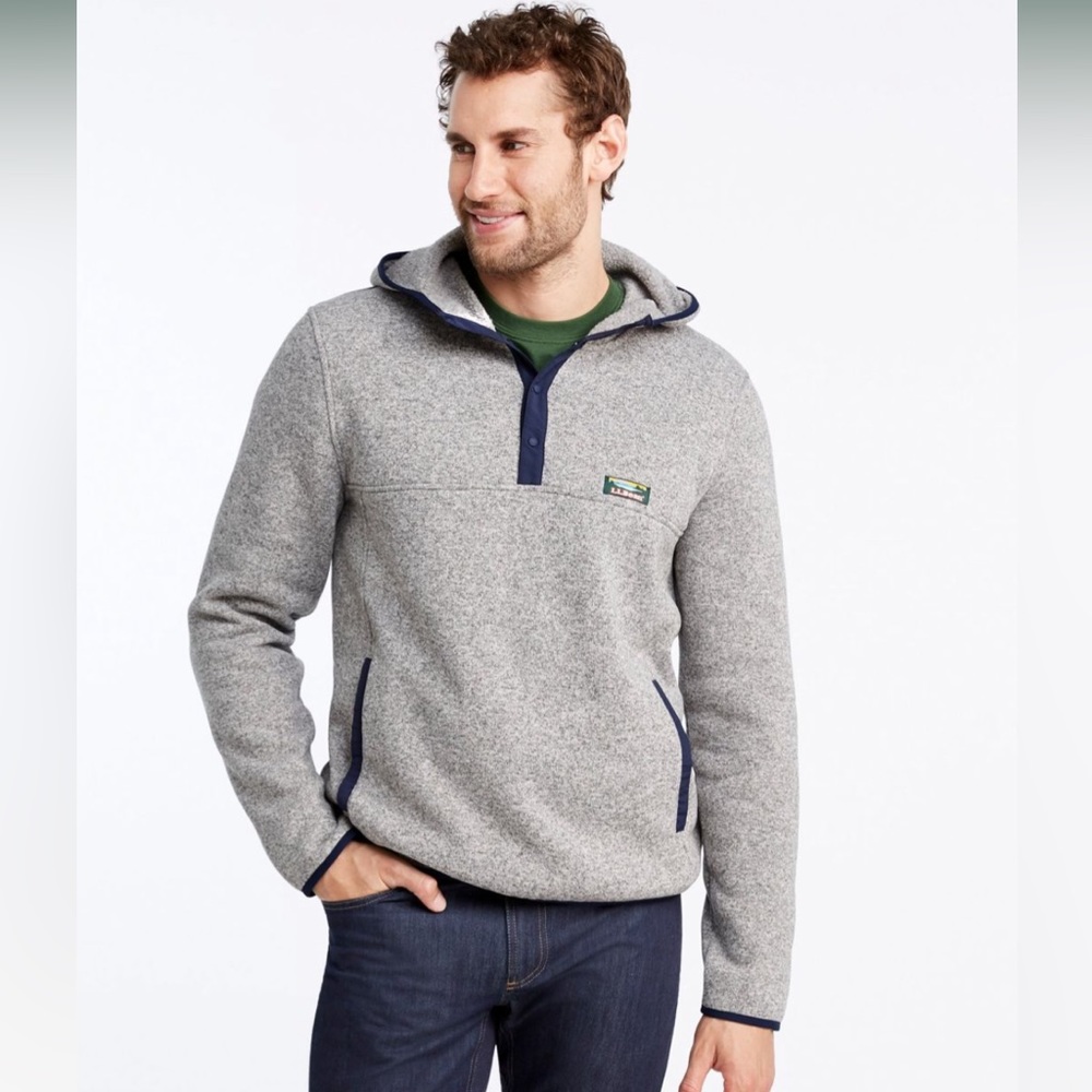 L.L. Bean Men’s Sweater Fleece Hooded Pullover